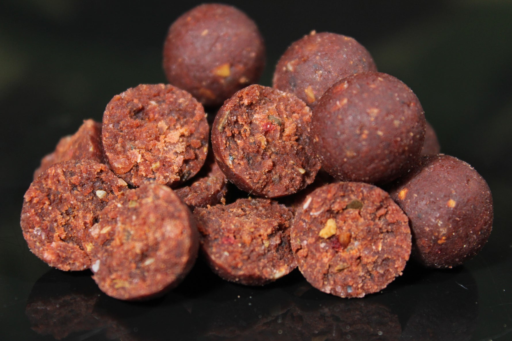 Close up of carp fishing boilies